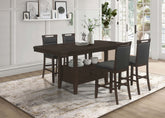 Prentiss 5-piece Rectangular Counter Height Dining Set with Butterfly Leaf Cappuccino Half Price Furniture