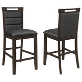 Prentiss Upholstered Counter Height Chair (Set of 2) Black and Cappuccino Half Price Furniture