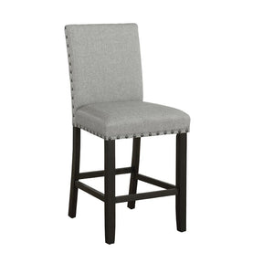 Kentfield Solid Back Upholstered Counter Height Stools Grey and Antique Noir (Set of 2) Half Price Furniture