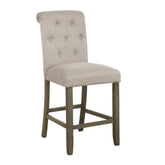 Balboa Tufted Back Counter Height Stools Beige and Rustic Brown (Set of 2) Half Price Furniture