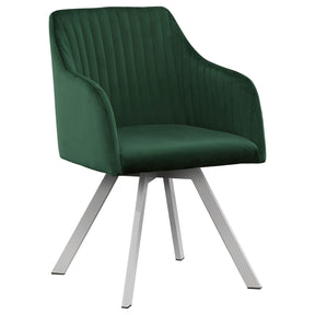 Arika Channeled Back Swivel Dining Chair Green Half Price Furniture