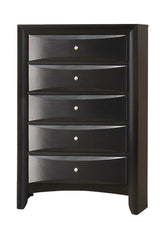 Briana Rectangular 5-drawer Chest Black Half Price Furniture