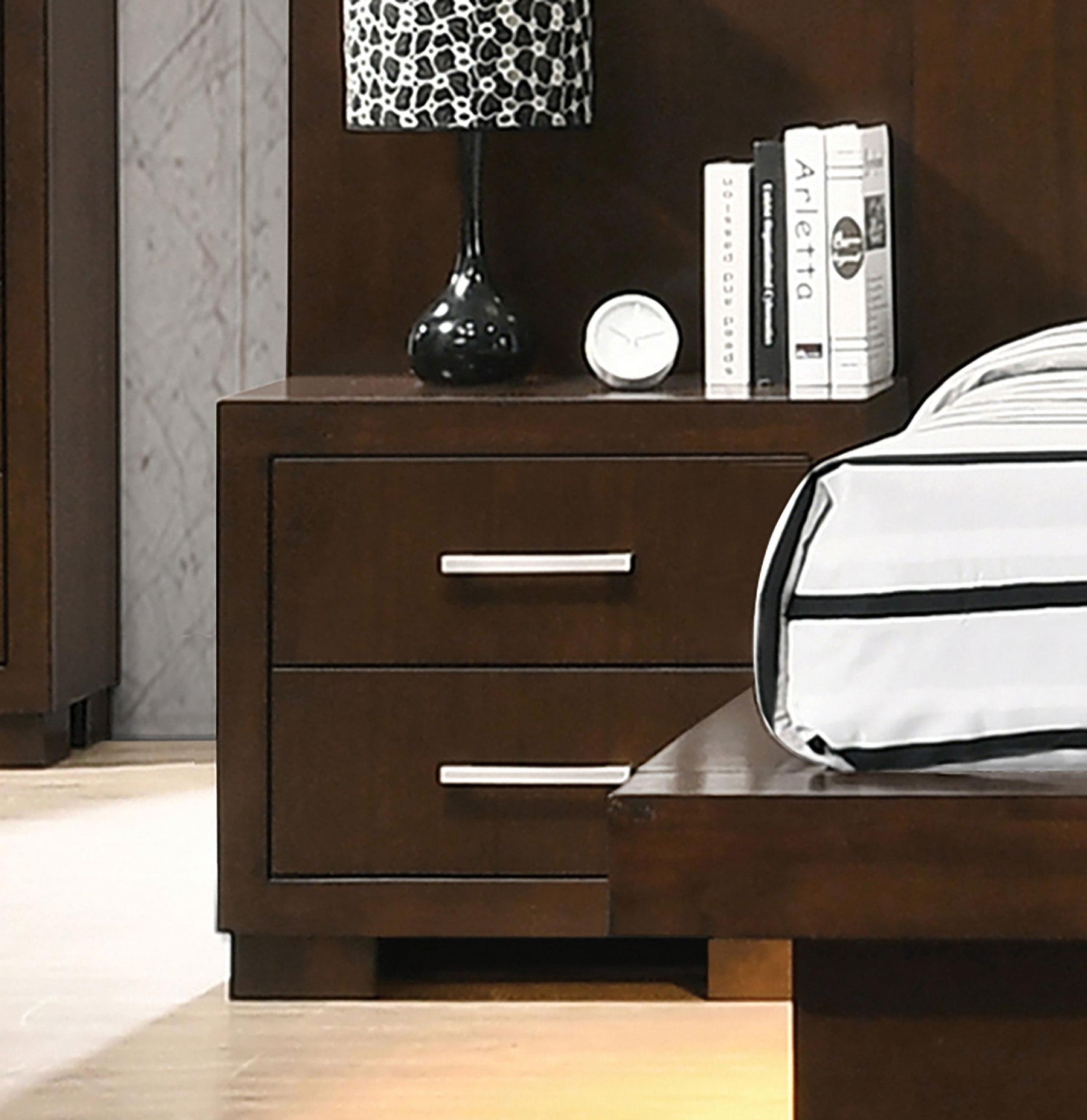 Jessica 2-drawer Nightstand Cappuccino Half Price Furniture