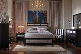 Barzini Bedroom Set with Upholstered Headboard Black Half Price Furniture