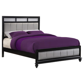 Barzini Queen Upholstered Bed Black and Grey Half Price Furniture