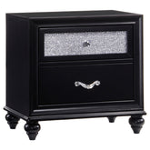 Barzini 2-drawer Rectangular Nightstand Black Half Price Furniture