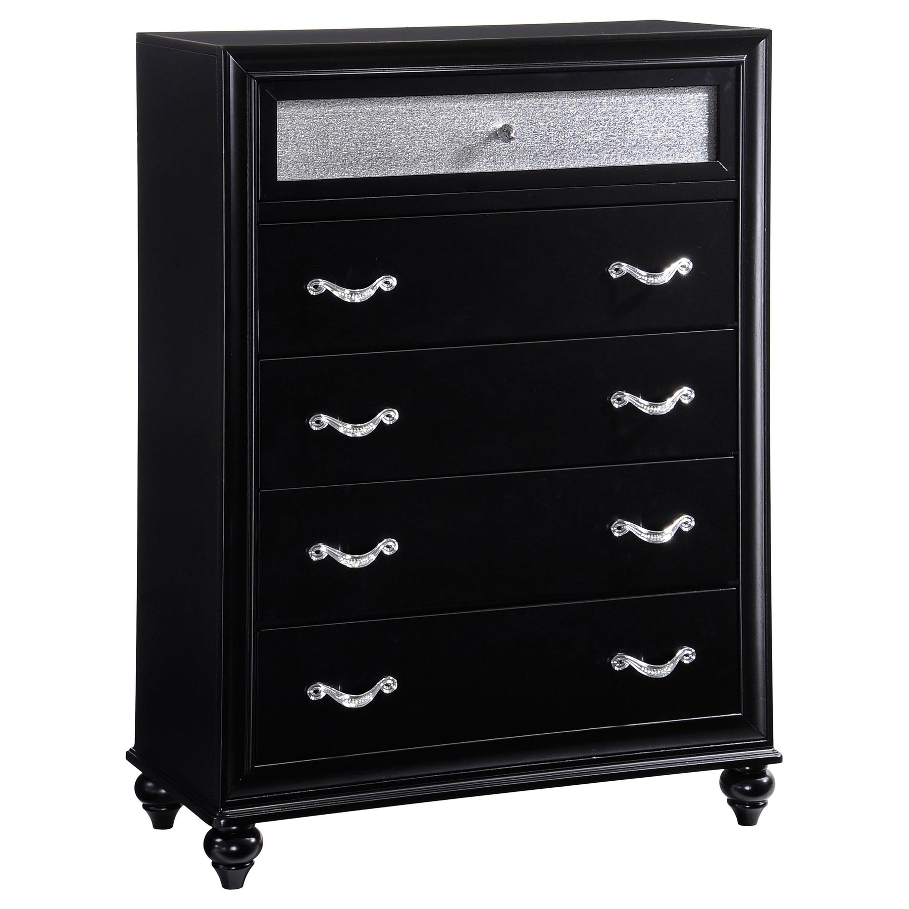 Barzini 5-drawer Rectangular Chest Black Half Price Furniture