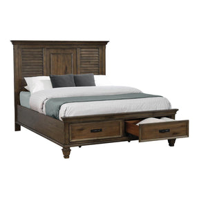 Franco Eastern King Storage Bed Burnished Oak Half Price Furniture