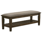 Franco Bench with Lower Shelf Beige and Burnished Oak Half Price Furniture