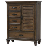 Franco 5-drawer Door Chest Burnished Oak Half Price Furniture