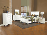 Sandy Beach Bedroom Set with High Headboard  Half Price Furniture