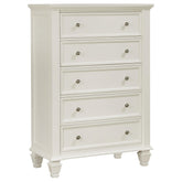 Sandy Beach 5-drawer Rectangular Chest Cream White Half Price Furniture