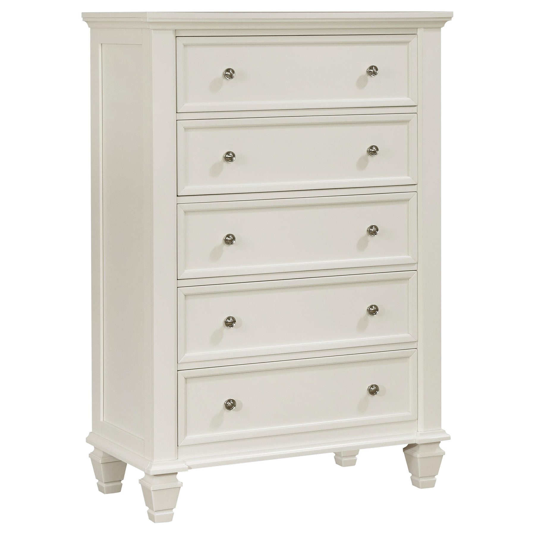 Sandy Beach 5-drawer Rectangular Chest Cream White Half Price Furniture