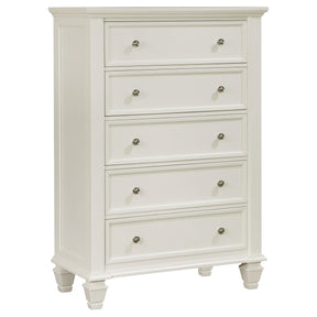 Sandy Beach 5-drawer Rectangular Chest Cream White Half Price Furniture