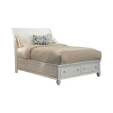 Sandy Beach Queen Storage Sleigh Bed Cream White Half Price Furniture