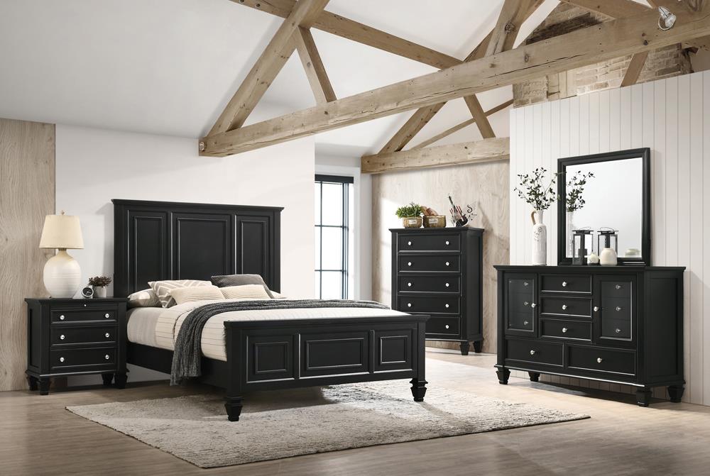 Sandy Beach 4-Piece Bedroom Set with High Headboard King Half Price Furniture