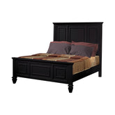 Sandy Beach California King Panel Bed with High Headboard Black Half Price Furniture