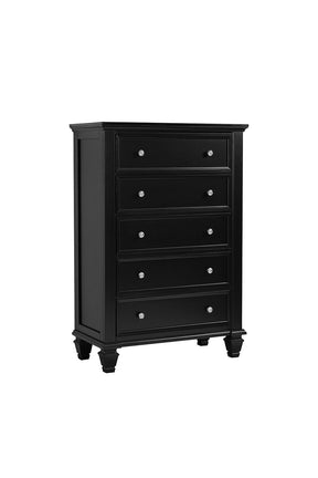 Sandy Beach 5-drawer Chest Black Half Price Furniture