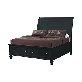 Sandy Beach Eastern King Storage Sleigh Bed Black Half Price Furniture