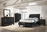 Sandy Beach Storage Bedroom Set with Sleigh Headboard Half Price Furniture