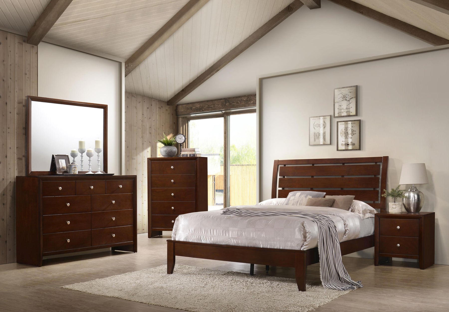 Serenity Panel Bedroom Set Rich Merlot Half Price Furniture