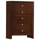 Serenity Rectangular 5-drawer Chest Rich Merlot Half Price Furniture