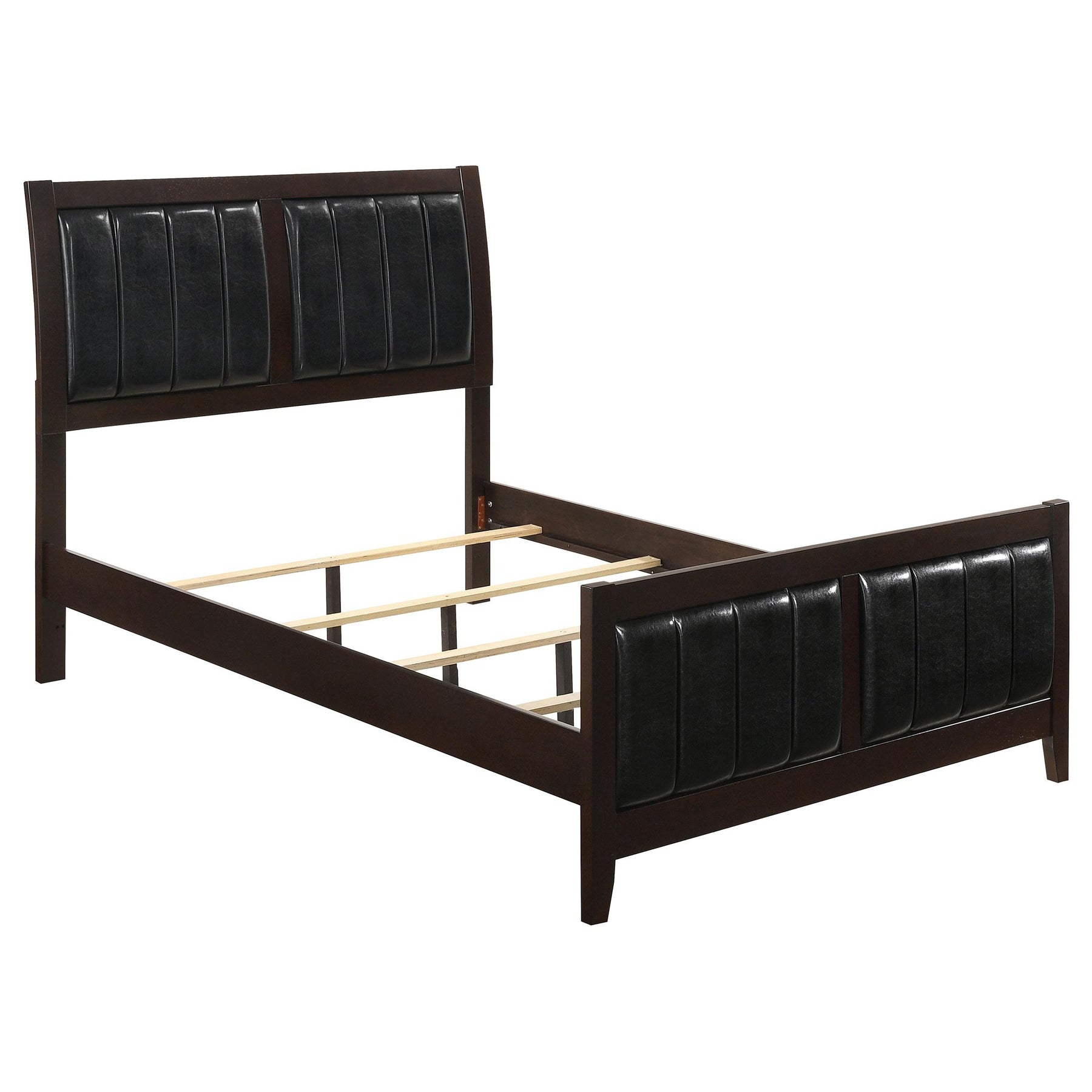 Carlton Eastern King Upholstered Bed Cappuccino and Black Half Price Furniture