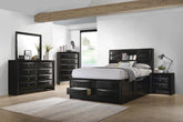 Briana Storage Bedroom Set with Bookcase Headboard Black Half Price Furniture