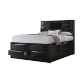 Briana California King Platform Storage Bed Black Half Price Furniture