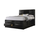 Briana Queen Platform Storage Bed Black Half Price Furniture