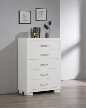 Jessica 5-drawer Chest White Half Price Furniture