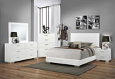 Felicity 5-piece Eastern King Bedroom Set Glossy White Half Price Furniture