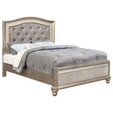 Bling Game Eastern King Panel Bed Metallic Platinum Half Price Furniture