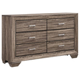 Kauffman 6-drawer Dresser Washed Taupe Half Price Furniture