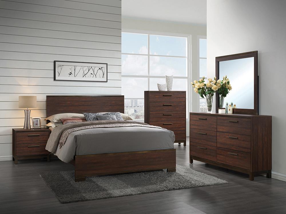 Edmonton Bedroom Set Rustic Tobacco and Dark Bronze Half Price Furniture