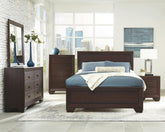 Kauffman Bedroom Set with High Straight Headboard Half Price Furniture