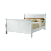 Louis Philippe Queen Sleigh Panel Bed White Half Price Furniture