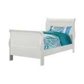 Louis Philippe Twin Sleigh Panel Bed White Half Price Furniture