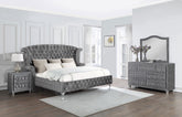 Deanna Upholstered Tufted Bedroom Set Grey Half Price Furniture