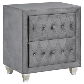 Deanna 2-drawer Rectangular Nightstand Grey Half Price Furniture