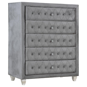 Deanna 5-drawer Rectangular Chest Grey Half Price Furniture