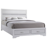 Miranda California King 2-drawer Storage Bed White Half Price Furniture