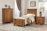 Brenner 4-Piece Panel Bedroom Set Rustic Honey Twin Half Price Furniture