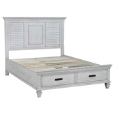 Franco Eastern King Storage Bed Antique White Half Price Furniture