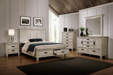 Franco 5-piece California King Storage Bedroom Set Antique White Half Price Furniture