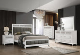 Barzini 4-piece Eastern King Panel Bedroom Set White Half Price Furniture