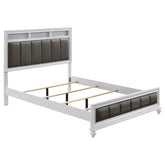 Barzini Queen Upholstered Panel Bed White Half Price Furniture