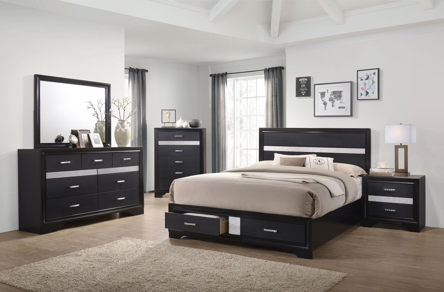 Miranda Platform Storage Bedroom Set Half Price Furniture