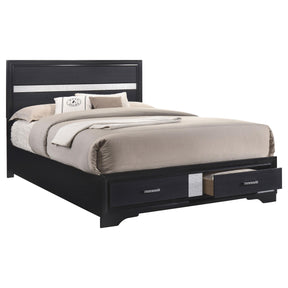 Miranda Eastern King 2-drawer Storage Bed Black Half Price Furniture