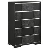 Blacktoft 5-drawer Chest Black Half Price Furniture